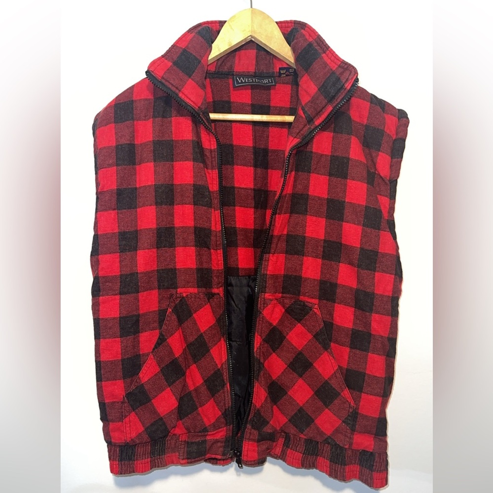 Westport Red Plaid Lumberjack Vest